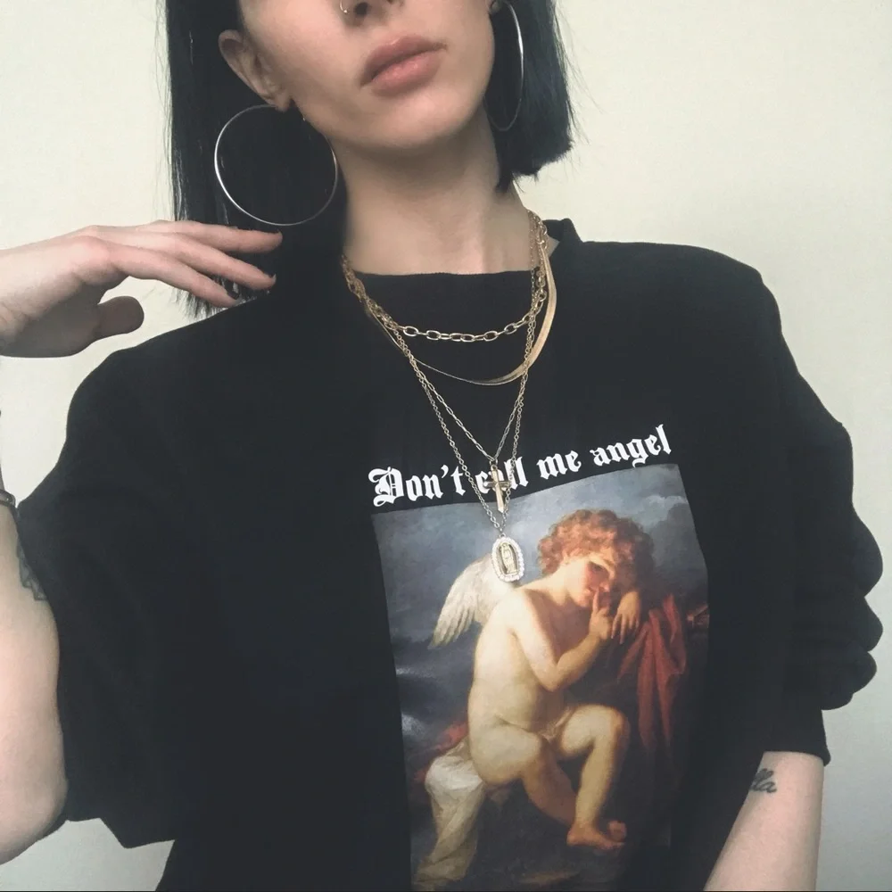 “Don’t Call Me Angel” Cherub Graphic Sweatshirt - Picture 7 of 11